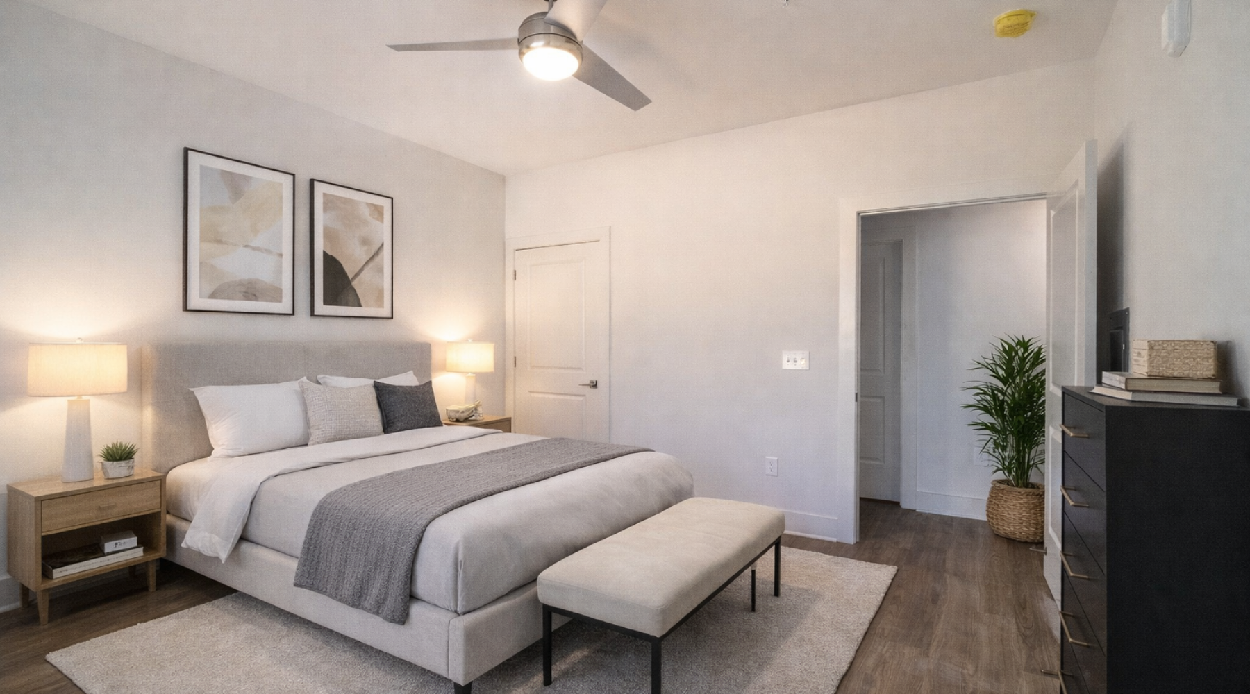 Spacious bedroom layout at Madison Mallard Creek apartment home in Charlotte
